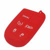 Picture of LemSa 2Pcs 5 Buttons Silicone Key Fob Cover Case Remote Keyless Protector Bag Holder Compatible with Jeep Grand Cherokee Dodge Challenger Charger Dart Durango Journey Chrysler 300, Red Pink
