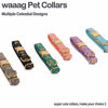 Picture of WAAAG Pet, Moons Stars Suns Dog Collar Cat Collar Hound Collar, Multiple Designs Crescent Celestial Dog Collar Hound Collar Cat Collar (M 14"-20" Neck, Mallard)