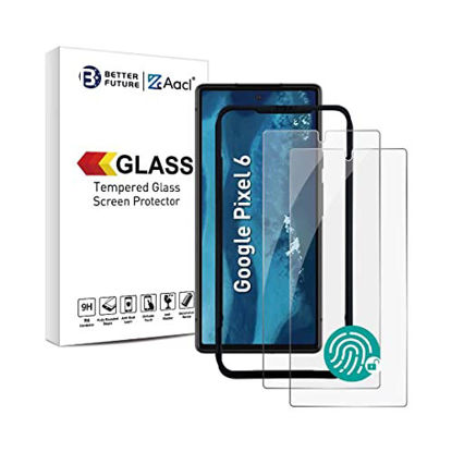 Picture of [Fingerprint Reader][2 Pack] Tempered Glass for Google Pixel 6 Screen Protector[2021], with [Alignment] Designed for Pixel 6, Anti-Fingerprint, Anti-Scratch, No-Bubble, Case Friendly