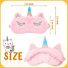 Picture of Plush Sleeping Eye Cover 3 Pieces Bunny Eye Blindfold Cat Sleep Eye Cover Unicorn Sleeping Eye Shade Soft Funny for Kids Girls and Adult Travel (Pink)