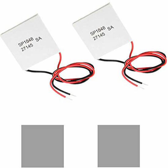 Picture of DAOKI 2 pcs SP1848-27145 TEG Peltier Module Thermoelectric Power Generator High Temperature Generation Element Thermoelectric Cooler Cooling Power Plate Module TEG 40x40mm 150 with Silicone heat sink