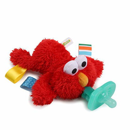 Picture of Bright Starts Sesame Street Cozy Coo Soothing BPA-Free Pacifier with Plush Toy - Elmo, Ages Newborn + , Green , 4.42x2.04x4.17 Inch (Pack of 1)