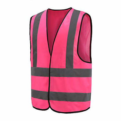 Picture of 12 colour High visibility vest reflective safety vest (Pink, l)