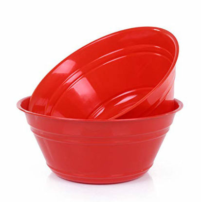 Picture of Mintra Home Bowls Set (Large 2pk, 135 ounces, Red) for Mixing, Party, Snacks, Serving, Everyday Use, Birthday Parties, Chips, Serving Salads, Popcorn, Dessert, BPA free, Dishwasher Safe.