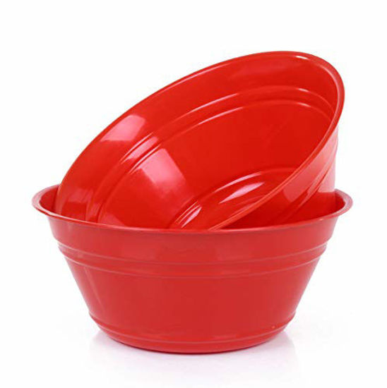 Picture of Mintra Home Bowls Set (Large 2pk, 135 ounces, Red) for Mixing, Party, Snacks, Serving, Everyday Use, Birthday Parties, Chips, Serving Salads, Popcorn, Dessert, BPA free, Dishwasher Safe.