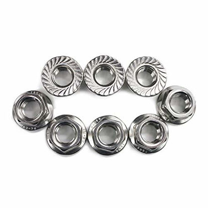 Picture of FullerKreg 25 Pcs M8 x 1.25 A2 Stainless Steel DIN 6923 Serrated Hex Flange Nut, 18-8 Stainless Steel 304, Bright Finish