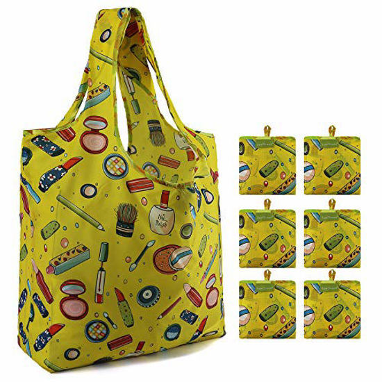 GetUSCart Reusable Grocery Bags with Pouch 6 Pack Foldable