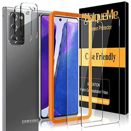 Picture of [ 4 Pack ] UniqueMe 2 Pack Screen Protector + 2 Pack Camera Lens Protector Tempered Glass for Samsung Galaxy Note 20,[Ultrasonic Fingerprint Compatible][Case Friendly] [Alignment Frame Easy Installation] HD Clear Anti-Scratch Film