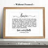 Picture of Bedroom Signs, Love Never Fails Sign, 1 Corinthians 13 Quotes, Love is Patient Sign, Love Quotes Art, Bedroom Wall Art, 8 x 10 Inches Unframed