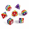 Picture of Rainbow D&D Game Dice Set, DNDND Resin 7 Dice Rainbow Dice Set with Free Organza Bag for Dungeons and Dragons Rolling Table Games