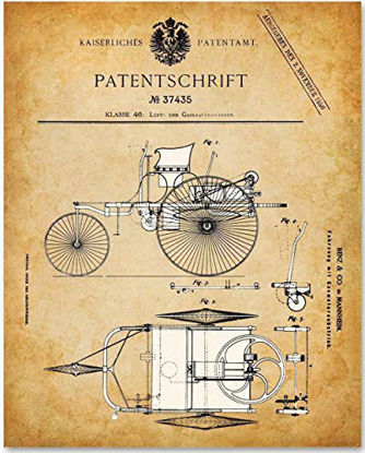 Picture of 1886 Mercedes - 11x14 Unframed Patent Print - Makes a Great Gift Under $15 for Car Lovers