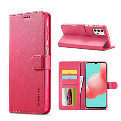 Picture of Kowauri for Galaxy A32 5G Case [NOT Compatible with Galaxy A32 4G],Premium PU Leather Flip Folio Wallet Case with Card Slot Magnetic Closure Case for Samsung Galaxy A32 5G (Rose Red)
