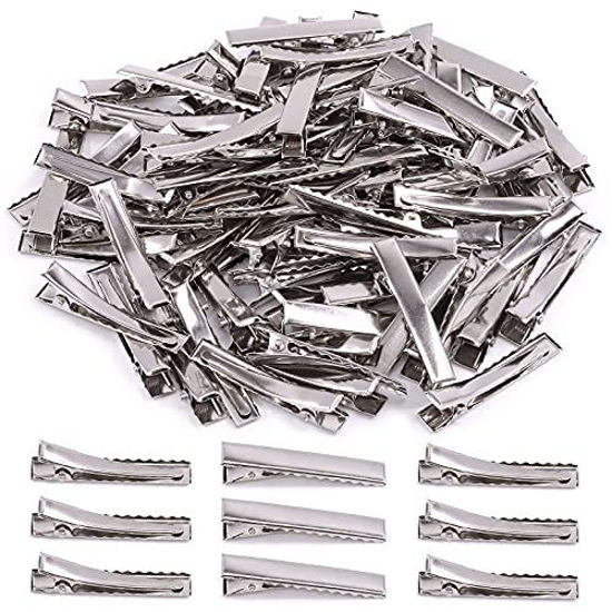 Picture of Mardatt 200Pcs 1.81 inch / 4.6 cm Alligator Hair Clips Bulk Silver Single Prong Hair Clips For Bows Making Hair Pins For Sectioning Hair Styling And Sectioning Hairdressing DIY Crafts