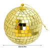 Picture of 2 Pieces Disco Mirror Balls Hanging Ball for 50s 60s 70s Disco DJ Light Effect Party Home Decoration Stage Props School Festivals Party Favors and Supplies 4 Inch (4inch, Gold)