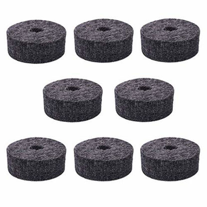 Picture of 8 Pcs Cymbal Felt Washer Set, Drum Cymbal Felt Pads Set, Replacement Parts Accessories, Cymbal Washer, Black