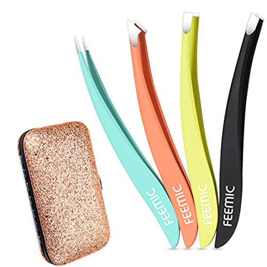 GetUSCart- Eyebrows Precision Tweezers for Women, Professional Stainless Steel Tweezer Set Tool for Facial Hair, Ingrown Hair Removal GetUSCart- Eyebrows Precision Tweezers for Women, Professional Stainless Steel Tweezer Set Tool for Facial Hair, Ingrown Hair Removal