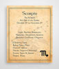Picture of "Scorpio-The Scorpion" Zodiac Sign Wall Art. 8 x 10" Print Wall Print-Ready to Frame. Constellation Design-Astrology Decor for Home-Office-Bedroom. Horoscope's Adjectives-Primary Elements. Great Gift!