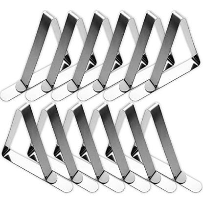 Zulay Kitchen Tablecloth Clips - 30 Pack Durable Stainless Steel Table Cloth Clips & Cover Clamps