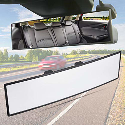 Picture of JoyTutus Rear View Mirror, Panoramic Convex Rearview Mirror, Interior Clip-on Wide Angle Rear View Mirror to Reduce Blind Spot Effectively for more car Universal SUV Trucks (11.81")
