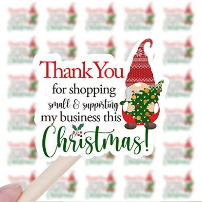 Picture of 200 PCS Thank You Supporting My Business Stickers,Cute Small Business Envelopes Stickers for Business Packages/Handmade Goods/Bags ,Christmas Theme Small Shop Business Stickers for Envelopes Seals