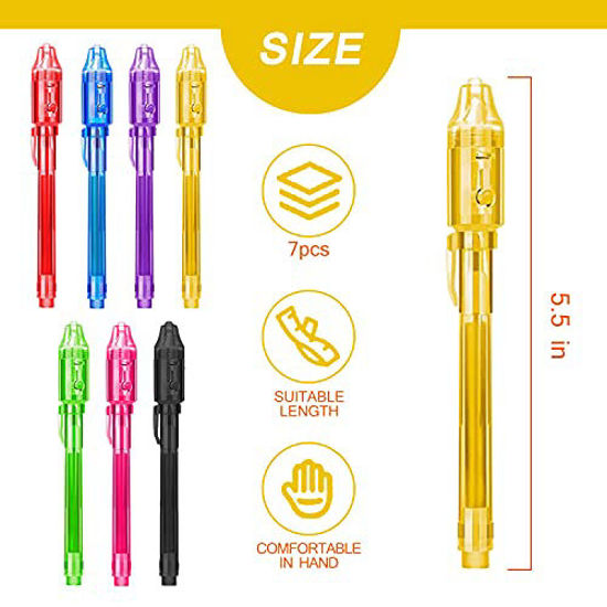 GetUSCart- ZUNTENG Invisible Ink Pen,7Pcs Spy Pen,Invisible Disappearing  Ink Pen with uv Light Fun Activity Entertainment for Secret Message and  Kids Goodies Bags Toy