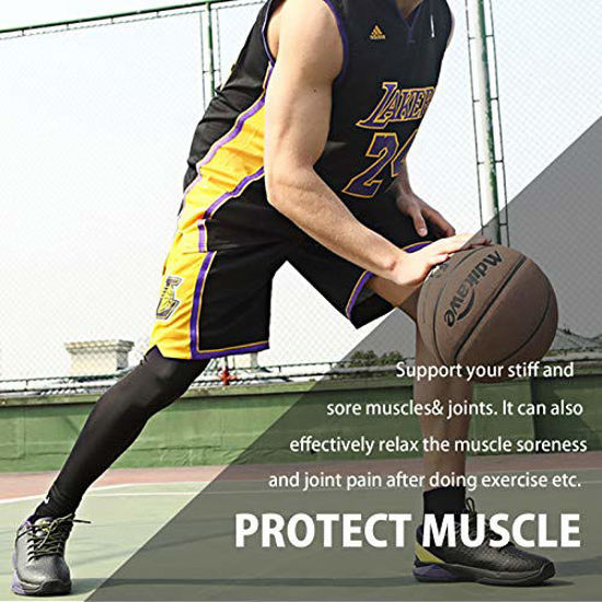 GetUSCart- Full Leg Sleeves Long Compression Leg Sleeve Knee Sleeves  Protect Leg, for Man Women Basketball, Arthritis Cycling Sport Football,  Reduce Varicose Veins and Swelling of Legs(Pair) (Black-Lycra, Large (1  Pair))