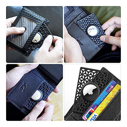 Picture of DLENP Airtag Wallet Holder for Apple Tag,2 Packs Air tag Holder,Flex Credit Card Size Air Tags Case