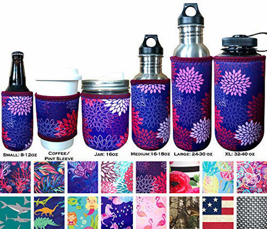 Picture of KOVERZ Neoprene 24-30 oz Water Bottle Insulator Cooler Coolie - Midnight Mums
