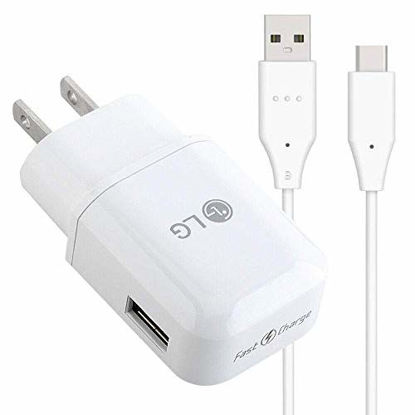 Picture of Original Genuine LG Fast Charger Compatible with G5 G6 G7 ThinQ Nexus 5X V30 V35 ThinQ Q7+ Stylo 4 G8 ThinQ V20 V40 ThinQ Adapter + Type C Cable