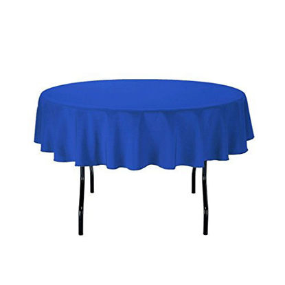 Picture of Gee Di Moda Tablecloth - 70" Inch Round Tablecloths for Circular Table Cover in Royal Blue Washable Polyester - Great for Buffet Table, Parties, Holiday Dinner & More