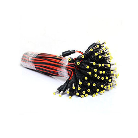 Picture of Antrader 50pcs Male DC Power Pigtail Cable Adapter Connectors for CCTV Surveillance Video LED Lighting