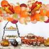 Picture of Fall Balloons Garland Kit,157 Pack Orange Brown Confetti Balloons 16Ft Balloon Arch Strip Maple Leaves for Autumn Harvest Birthday Thanksgiving Party Fall Decorations