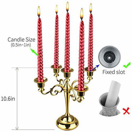  Viscacha Bronze Candle Holder，5 Arms Metal Candle Holders for  Taper Candles（10.6 inch Tall Candlestick Holders, for 1/2-1 inch Pillar  Candles Diameter Each）,Candelabra Centerpiece Decoration : Home & Kitchen