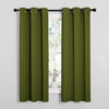 Picture of NICETOWN Kitchen Curtain Panels Blackout Draperies, Thermal Insulated Solid Grommet Blackout Curtains/Drapes for Christmas Window Decoration (1 Pair, 34 by 63 inches, Olive Green)