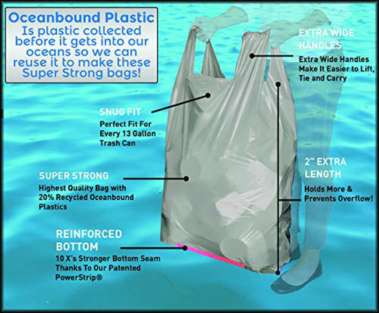 GetUSCart- Hippo Sak Recycled Tall Kitchen Bags Made with OceanBound Plastic  (90 count)