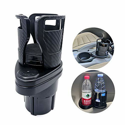 Picture of Yziixi Car Cup Holder Expander, Auto Drink Holder Adjustable Double Cup Holder Extender with 360° Rotating Adjustable Base to Hold Most Water Bottles Drink KFC McDonald Coffee Cup