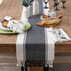 Picture of DII Dobby Stripe Woven Table Runner, 13x72, Black