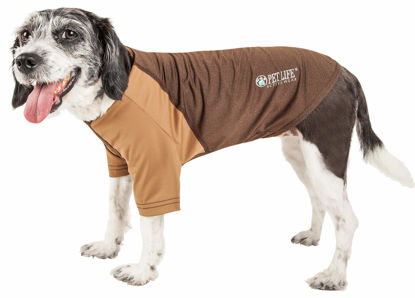 Picture of Pet Life Active 'Hybreed' 4-Way Stretch Two-Toned Performance Dog T-Shirt, X-Small, Brown