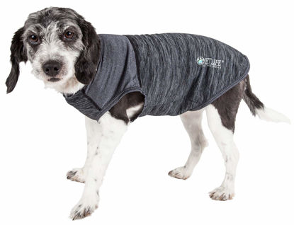 Picture of Pet Life Active 'Aero-Pawlse' Heathered Quick-Dry and 4-Way Stretch-Performance Dog Tank Top T-Shirt, Medium, Black