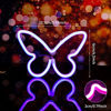 Picture of 2 Pieces Butterfly Neon Signs Pink Blue Butterfly LED Light 3-AA Battery Powered,USB Operated Wall Neon Light Decor Butterfly Neon Wall Art for Christmas, Birthday,Wedding, Outdoor Events,Bedroom