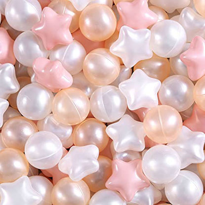 Picture of Realhaha Star Ball Pits Balls for Toddlers,100pcs Plastic Star Balls for Babies Play Balls for Ball Pool Pit,Slide,Playpen Great Gift for Girls