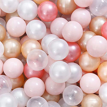 Picture of Ball Pit Balls Pack of 100 - Pearl 6 Colors BPA&Phthalate Free Non-Toxic Crush Proof Play Balls Soft Plastic Balls for 1- 5Years Old Toddlers Baby Girl Kids Birthday Pool Tent Party (100 PCS).