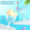 Picture of 5oz Kids Cups Plastic Baby Wine Glass Sippy Goblet Cups Baby Party Gifts Sippy Cups Beverage Mug Milk Bottle with Lid for Baby Kids Toddlers(Yellow)