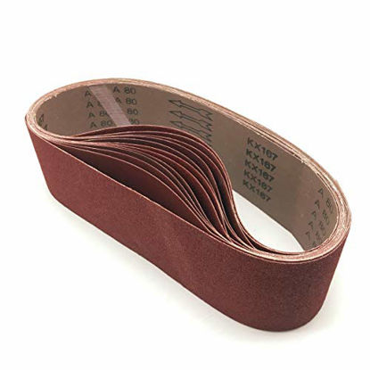Picture of 4 x 36 Sanding Belts, 40 Grit Aluminum Oxide 4x36 Sandpaper Belt for Wood,12 Pack