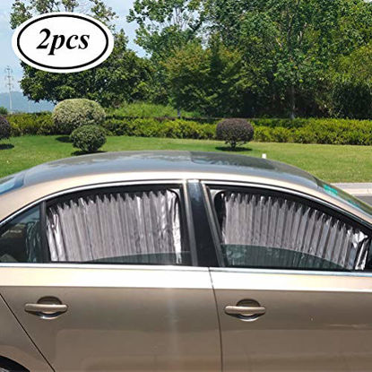 Picture of ZATOOTO Car Side Window Sun Shade - 2 Pcs Grey Magnetic Privacy Sunshades - Curtain Keeps Cooler Screen for Baby Sleeping