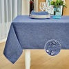 Picture of Mebakuk Rectangle Table Cloth Linen Farmhouse Tablecloth Waterproof Anti-Shrink Soft and Wrinkle Resistant Decorative Fabric Table Cover for Kitchen (Oblong 60 x 120 Inch (10-12 Seats), Denim Blue)
