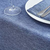 Picture of Mebakuk Rectangle Table Cloth Linen Farmhouse Tablecloth Waterproof Anti-Shrink Soft and Wrinkle Resistant Decorative Fabric Table Cover for Kitchen (Oblong 60 x 120 Inch (10-12 Seats), Denim Blue)