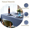 Picture of Mebakuk Rectangle Table Cloth Linen Farmhouse Tablecloth Waterproof Anti-Shrink Soft and Wrinkle Resistant Decorative Fabric Table Cover for Kitchen (Oblong 60 x 120 Inch (10-12 Seats), Denim Blue)