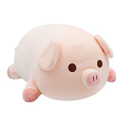 Picture of Fortuning's JDS Pig Plush 15.7 Kawaii Plushies Cute Pillow Pig Stuffed Animal Plush Pillows Hugging Pillow, Fat Soft Stuffed Pig Plush Toy for Kids Girls Boys