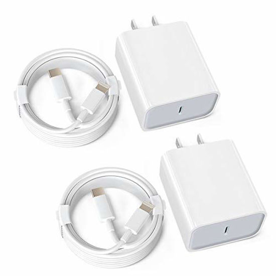 Picture of 2 Pack iPhone 12 Fast Charger with Cable, 20W USB C Power Delivery Wall Charger Plug [6.6FT MFi Certified] Compatible with iPhone 12,Mini 12 Pro Max 11 Pro Max XR X 8 Plus, iPad and More